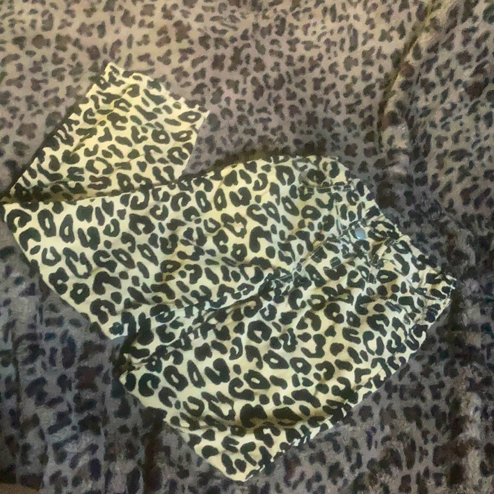 Animal print corduroy pants